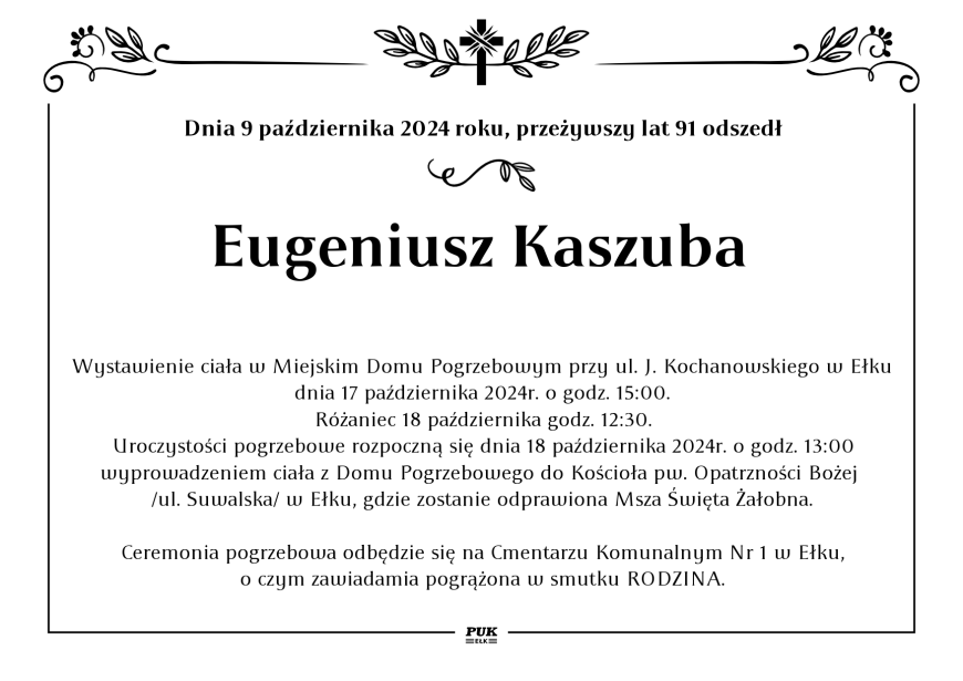 Eugeniusz Kaszuba  - nekrolog